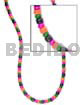 4-5mm Coco Pokalet. Black/green/melon/pink Combination
