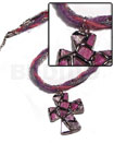 3 Rows Pink/lavender/gray 2mm Jute