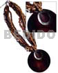 8 Rows Cut Beads/amber Horn