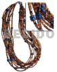 8 Rows Amber Brown Glass