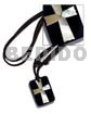 Black Leather Thong MOP Cross