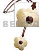 Brown Leather Thong MOP Scallop