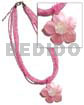 6 Rows Pink Multi Layered