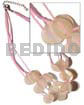 3 Rows Pink Glass Beads