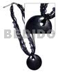 6 Rows Black Glass Beads