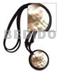 Black Leather Thong Round Pendant