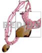 5 Rows Pink Glass Bead