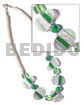 Painted Green Striped Capiz &