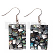 Dangling Rectangular 35mmx25mm Laminated Paua/hammershell