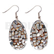 Dangling Teardrop 35x25mm Laminated Cowrie