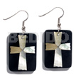 Dangling 40mmx27mm Rectangular Black Resin