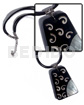 2 Rows Black Leather Thongi