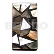 Flat 15mmx30mm Rectangle Black Resin