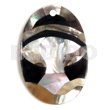 Oval 55mmx42mm Black Resin Inlaid