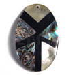 55mmx35mm Aminated Oval Paua/blacklip Shell