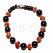 Black Buri Beads Red Corals