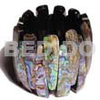 Elastic Paua Abalone Bangle Black