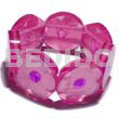 30mm Round Pink Clear Resin