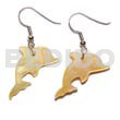 Dangling 30x17mm MOP Dolphin Earrings