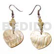 Dangling MOP Heart 25mmx30mm Goldlip/acrylic