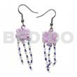 Dangling 15mm Grooved Pastel Pink