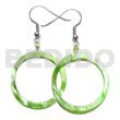 Dangling Lime Green Hammershell Earrings