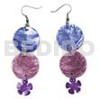 Dangling Double Round 25mm Blue/wine