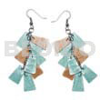 Dangling Subdued Blue/brown 20mmx15mm Capiz