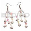 Dangling White Rose Multicolored Sequins