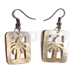 Dangling 20mmx30mm Rectangular MOP Carved