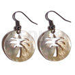 Dangling 25mm Round MOP Carved