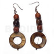 Dangling 30mm Round Laminated Golden