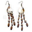 Dangling 25mmx22mm Teardrop Brownlip Tassled