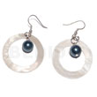 Dangling Round Kabibe Shell Rings
