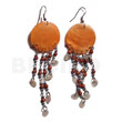 Dangling 30mm Orange Round Capiz