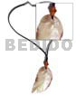 Leather Thong Leaf Shell Pendant/wood