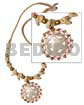 Carved Round Floral MOP Brass