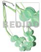 3 Rows Pastel Green Glass