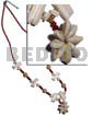 Red Glass Beads White Carabao