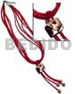 6 Rows Tassled Red Glass