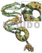 4 Rows Green Cut Glass