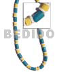 Blue Wood Tube Pastel Yellow
