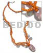 Orange Intertwined Glass Beads Dangling