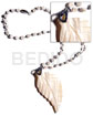 Floating White Clam Heishe 65mmx35mm