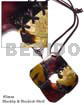 Leather Thong Black Tab/brown Lip