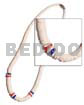 Graduated White Clam Red/blue Accent