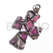 Cross 40mm Glistening Pink Abalone