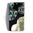 55mmx27mm Laminated Rectangular Paua/blacklip Shell