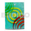 35mmx30mm Rectangular Aqua Blue Painted