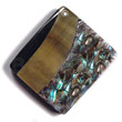 35mmx30mm Laminated Rectangular Paua/blacklip Shell